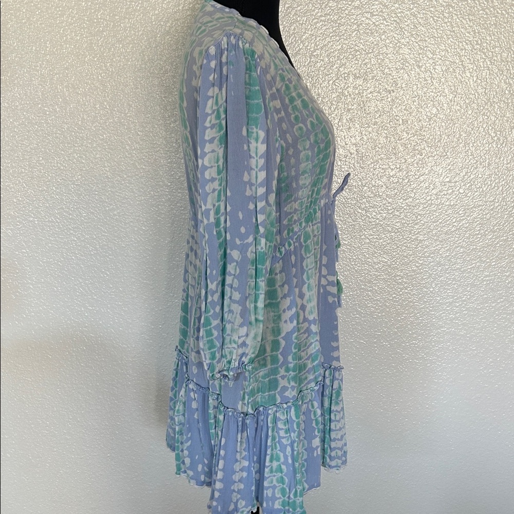 Blue Island Green and Blue Tie-Dye Swim Coverup - Picture 3 of 7